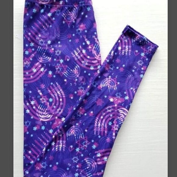 Menorah Hanukah Adult leggings - Picture 1 of 2